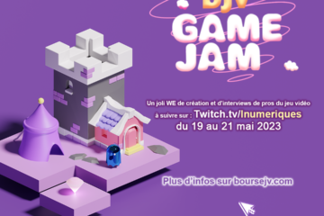 flyer réseaux sociaux de la Bourse Jeux Vidéo Game Jam 2023